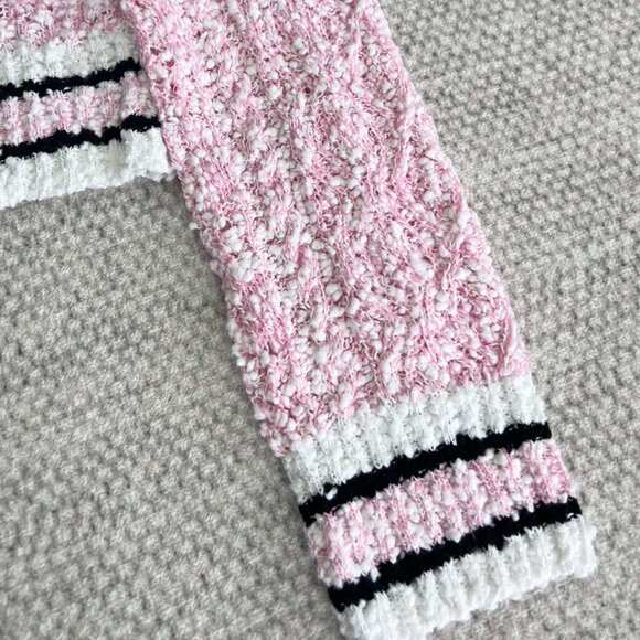 NWT CHANEL 2024P Pink Black White Cardigan Sweater FR36 - Picture 7 of 11